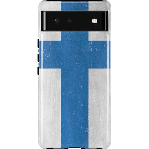 Finland Flag Distressed Pixel Cases